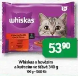 Brněnka Whiskas s hovězím a kuřecím ve stávě nabídka