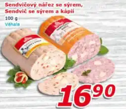 ESO MARKET Sendvičový nářez se sýrem, Sendvič se sýrem a kápií nabídka