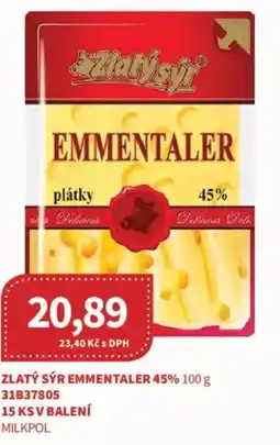 Kubík potraviny Zlatý sýr Emmentaler 45% nabídka