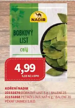 Kubík potraviny Koření Nadir nabídka