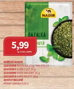 Kubík potraviny Koření Nadir nabídka