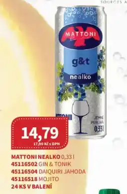 Kubík potraviny Mattoni nealko nabídka