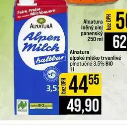 Jip Alnatura alpské mléko trvanlivé BIO 3,5% BIO nabídka