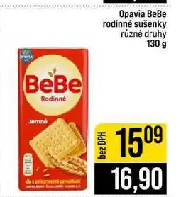 Jip Opavia BeBe rodinné sušenky různé druhy nabídka