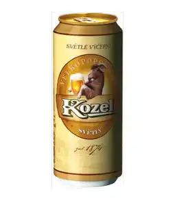 Jip Velkopopovický Kozel, světlé výčepní pivo (plechovka) 0.5l nabídka