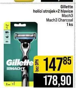 Jip Gillette holící strojek+2 hlavice Mach3 Mach3 Charcoal 1ks nabídka