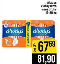 Jip Always vložky ultra různé druhy 12-20 ks nabídka