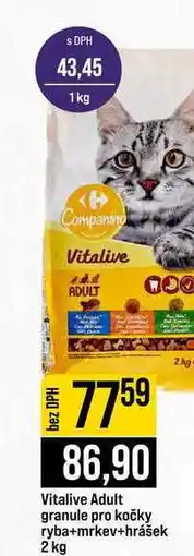 Jip Vitalive Adult granule pro kočky ryba+mrkev+hrášek 2 kg nabídka