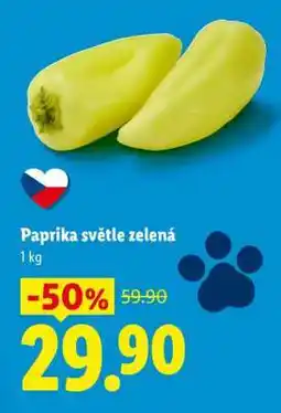 Lidl PAPRIKA SVĚTLE ZELENÁ nabídka