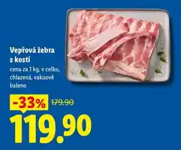 Lidl Vepřová žebra s kostí nabídka