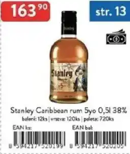 Qanto Stanley Caribbean rum 5yo 38% nabídka
