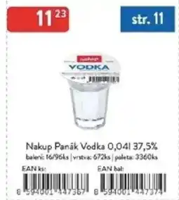 Qanto Nakup Panák Vodka 37,5% nabídka