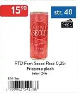 Qanto RTD Font Secco Rosé Frizzante plech nabídka