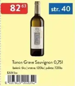 Qanto Tonon Grave Sauvignon nabídka