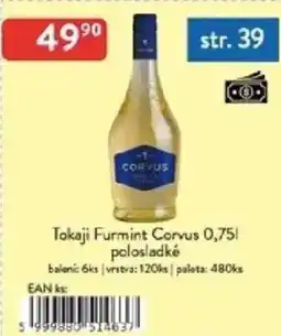 Qanto Tokaji Furmint Corvus polosladké nabídka