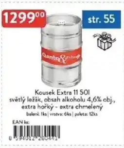 Qanto Kousek Extra 11 světlý ležák, obsah alkoholu 4,6% obj., extra hořký - extra chmelený nabídka