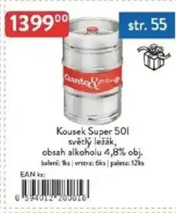 Qanto Kousek Super světlý ležák, obsah alkoholu 4,8% obj. nabídka