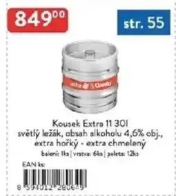 Qanto Kousek Extra 11 světlý ležák, obsah alkoholu 4,6% obj., extra hořký - extra chmelený nabídka