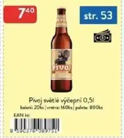 Qanto Pivoj světlé výčepní nabídka