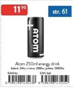 Qanto Atom energy drink nabídka