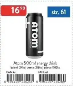Qanto Atom energy drink nabídka