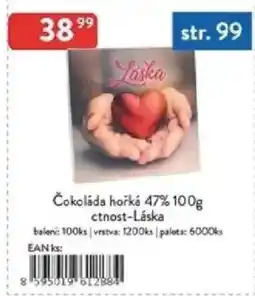 Qanto Čokoláda hořká 47% ctnost-Láska nabídka
