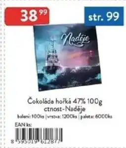 Qanto Čokoláda hořká 47% ctnost-Naděje nabídka