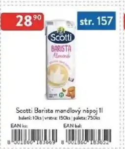Qanto Scotti Barista mandlový nápoj nabídka