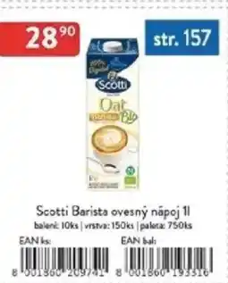Qanto Scotti Barista ovesný nápoj nabídka