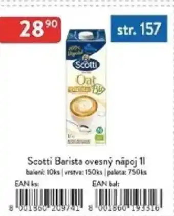Qanto Scotti Barista ovesný nápoj nabídka