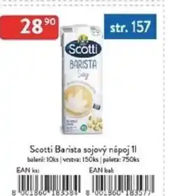Qanto Scotti Barista sojový nápoj nabídka