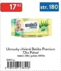 Qanto Ubrousky vlhčené Bebiko Premium Paksel nabídka