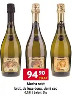 Qanto Mucha sekt brut, de luxe doux, demi sec nabídka