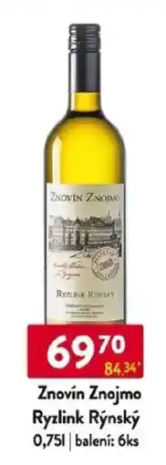 Qanto Znovín Znojmo Ryzlink Rýnský nabídka
