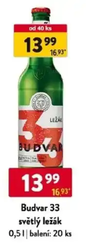 Qanto Budvar 33 světlý ležák nabídka