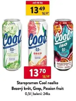 Qanto Staropramen Cool nealko Bezový květ, Grep, Passion fruit nabídka