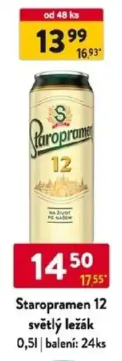 Qanto Staropramen 12 světlý ležák nabídka