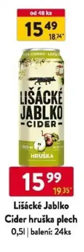 Qanto Lišácké Jablko Cider hruška plech nabídka