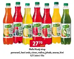 Qanto Hello Hustý sirup pomeranč, lesní směs, citron, malina, jahoda, ananas, kiwi nabídka