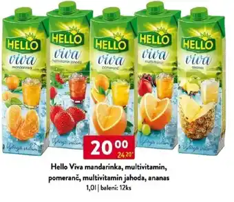 Qanto Hello Viva mandarinka, multivitamin, pomeranč, multivitamin jahoda, ananas nabídka