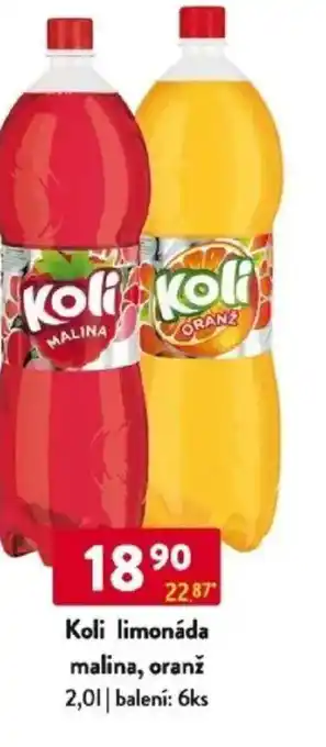 Qanto Koli limonáda malina, oranž nabídka