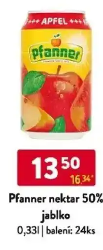 Qanto Pfanner nektar 50% jablko nabídka