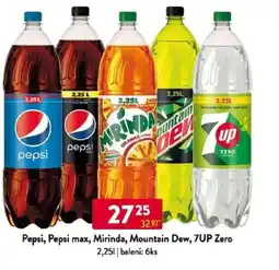 Qanto Pepsi, Pepsi max, Mirinda, Mountain Dew, 7UP Zero nabídka