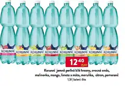 Qanto Korunní jemně perlivá bílé hrozny, ovocná směs, malinovka, mango, limeta a máta, meruňka, citron, pomeranč nabídka