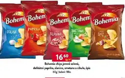 Qanto Bohemia chips jemně solené, delikátní paprika, slanina, smetana a cibule, špíz nabídka