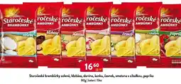 Qanto Staročeské brambůrky solené, klobása, slanina, šunka, česnek, smetana s cibulkou, paprika nabídka