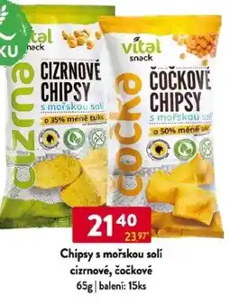 Qanto Chipsy s mořskou solí cizrnové, čočkové nabídka