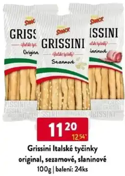 Qanto Grissini Italské tyčinky original, sezamové, slaninové nabídka