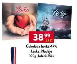 Qanto Čokoláda hořká 47% Láska, Naděje nabídka