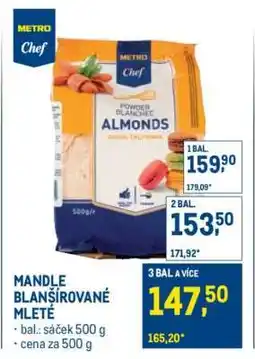 Makro Mandle blanšírované mleté nabídka